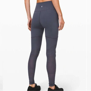 EUC Lululemon 28" High Rise Sheer Will HR Tight Pulse Size 4 Stone Blue Leggings